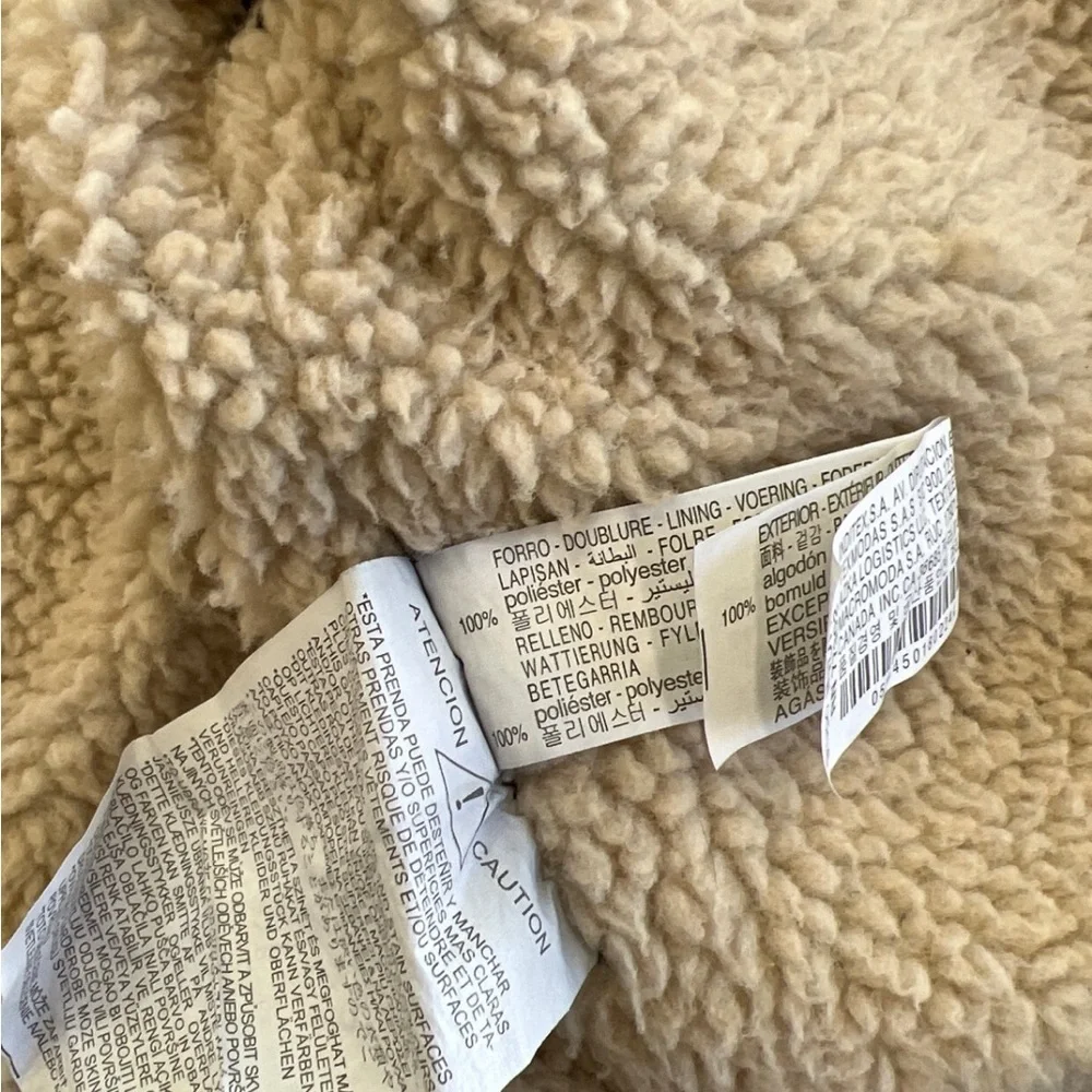 Zara peanuts Sherpa lined denim jacket